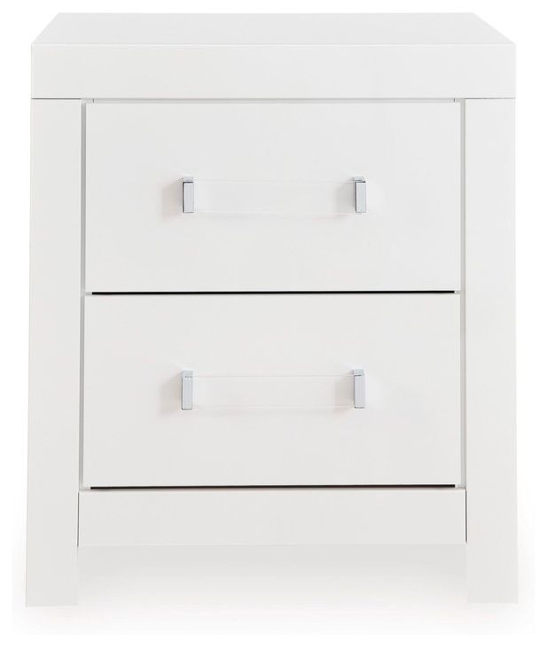 Marzoni Matte White 2 Drawer Nightstand