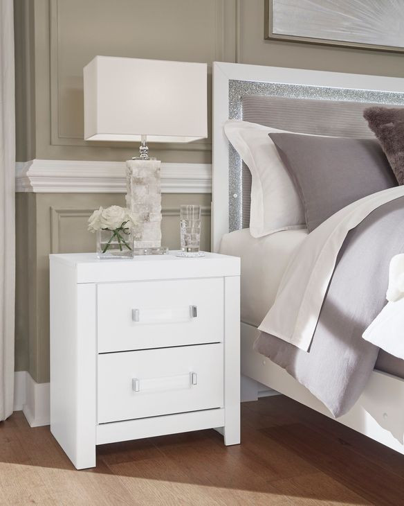 Marzoni Matte White 2 Drawer Nightstand