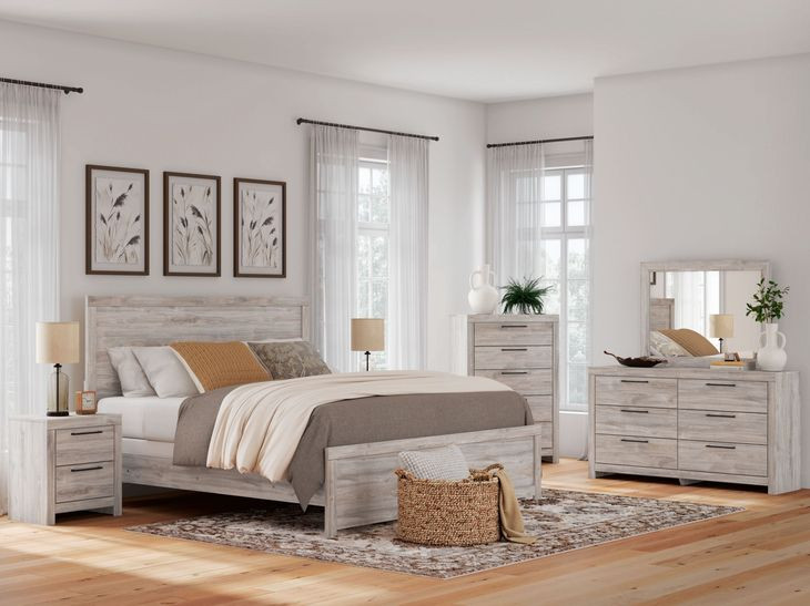 Ryderton Gray 6 Drawer Dresser and Rectangular Mirror