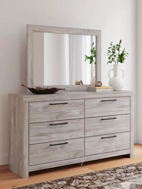 Jonnifer Gray 6 Drawer Dresser and Rectangular Mirror