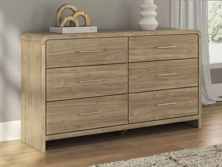 Dovander Warm Natural Brown 6 Drawer Dresser