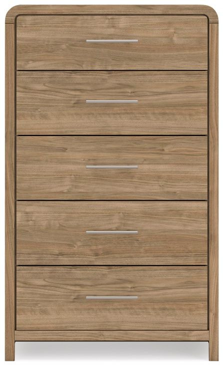 Dayella Warm Brown 5 Drawer Chest