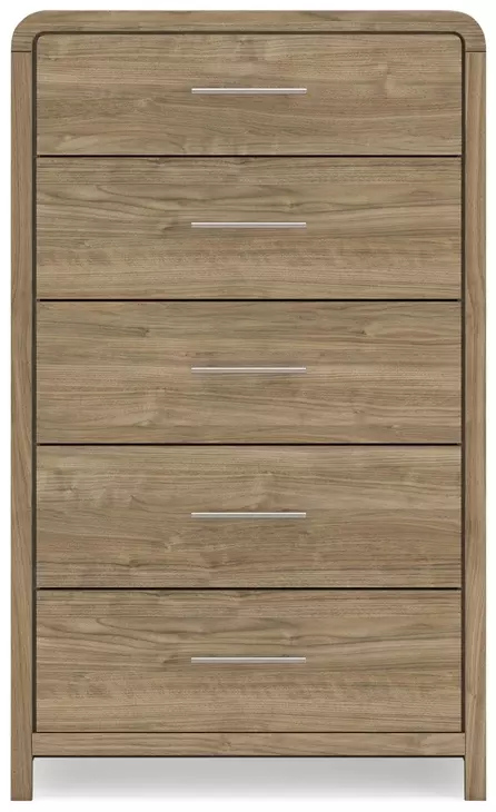 Dovander Warm Brown 5 Drawer Chest