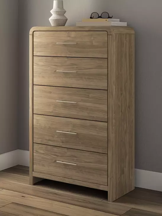 Dovander Warm Brown 5 Drawer Chest