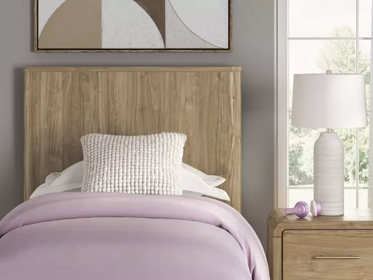 Dovander Warm Natural Brown Twin Panel Bed