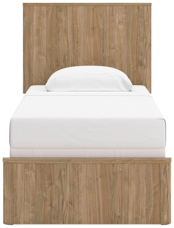 Dayella Warm Natural Brown Twin Panel Bed