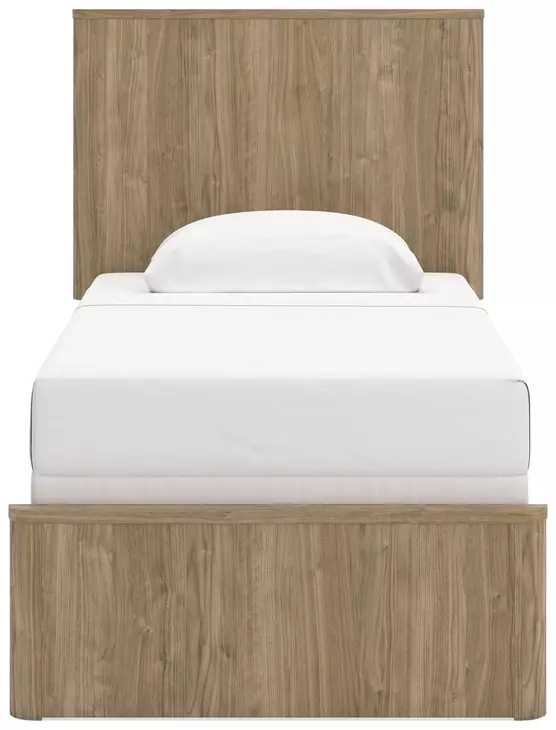 Dovander Warm Natural Brown Twin Panel Bed