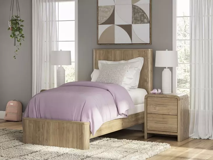 Dovander Warm Natural Brown Youth Panel Bedroom Set
