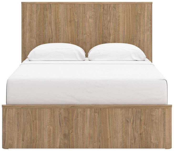 Dayella Warm Natural Brown Queen Platform Bed