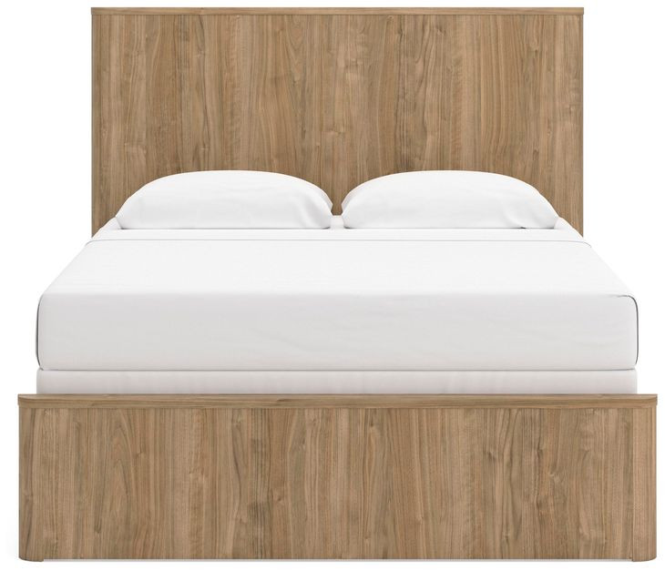 Dayella Warm Natural Brown Queen Panel Bed