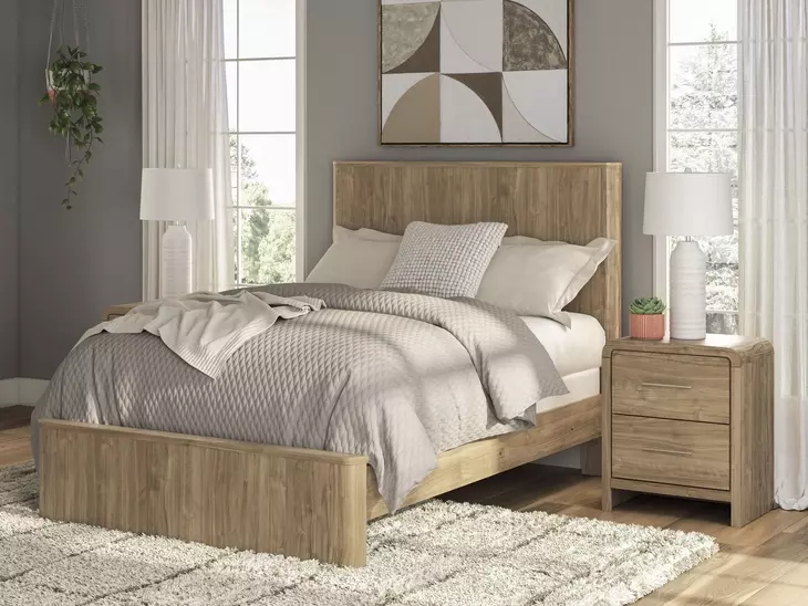 Dovander Warm Natural Brown Full Panel Bed