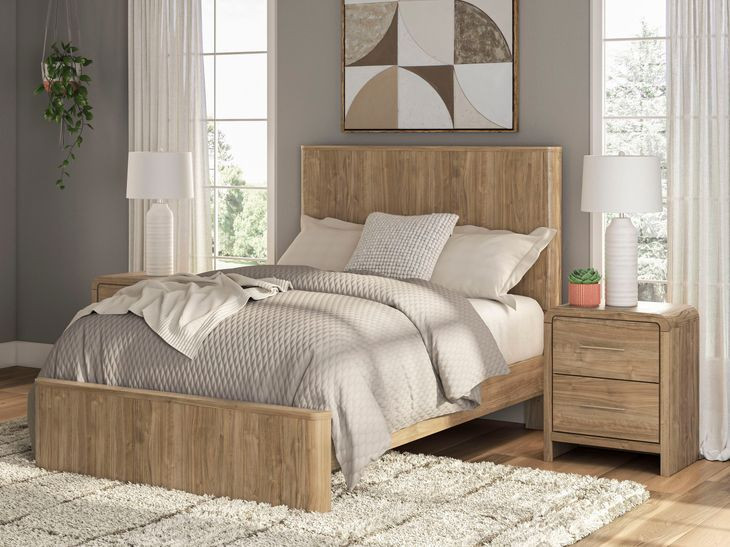 Dayella Warm Natural Brown Full Platform Bed