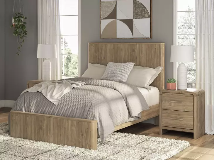 Dovander Warm Natural Brown Full Platform Bed