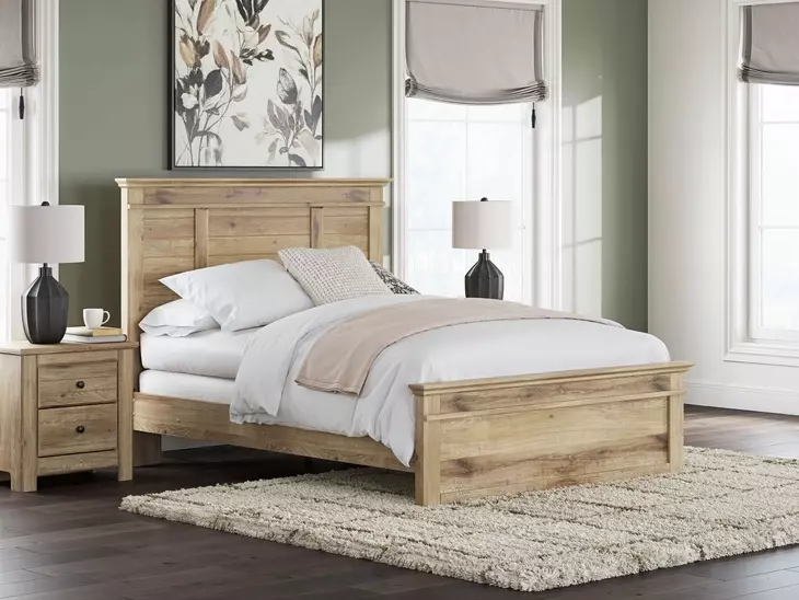 Fenderport Tan Queen Panel Bed