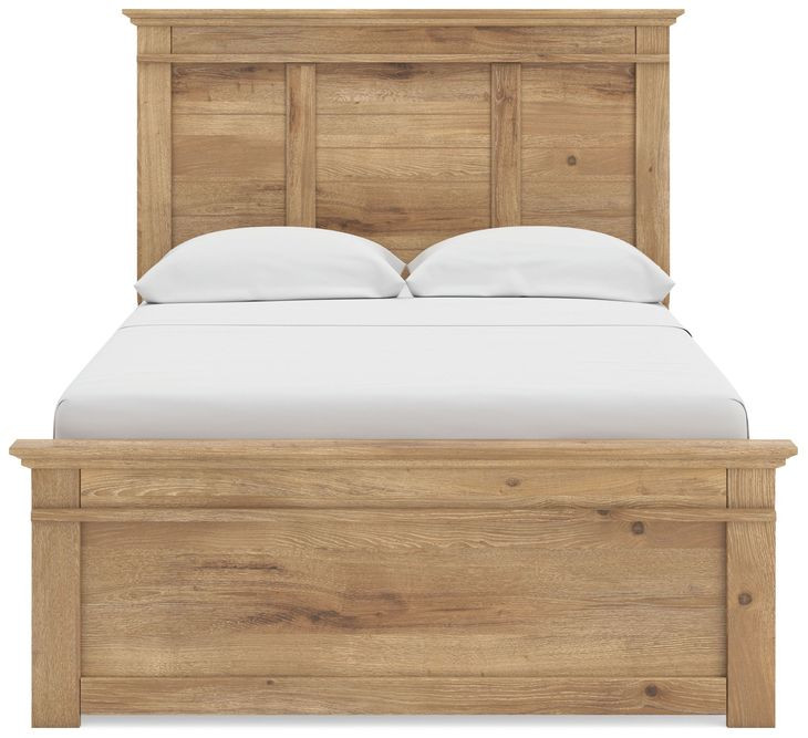 Allihauser Tan Full Panel Bed with 2 Side Drawer Storage