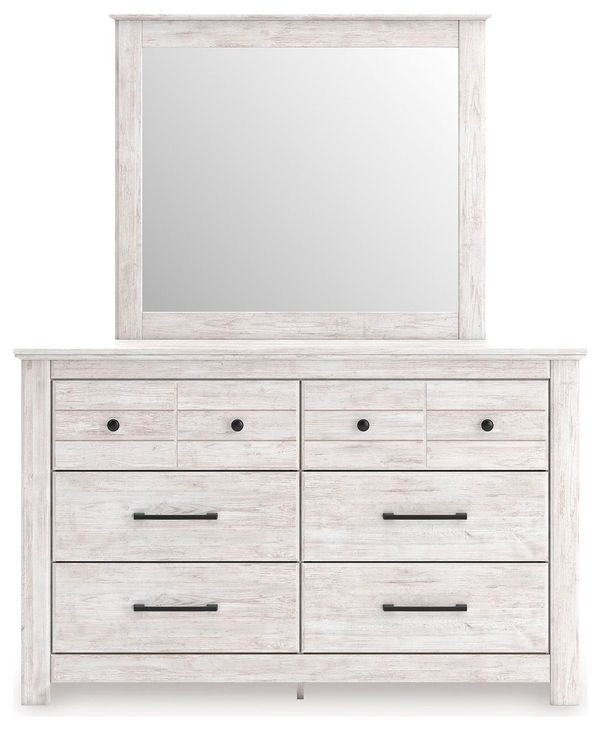 Allihauser Whitewash Dresser and Mirror