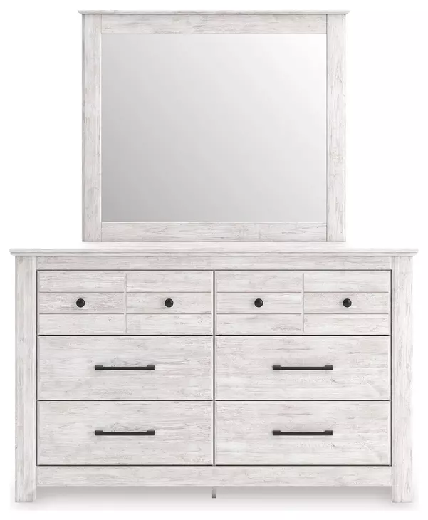 Fenderport Whitewash Dresser and Mirror
