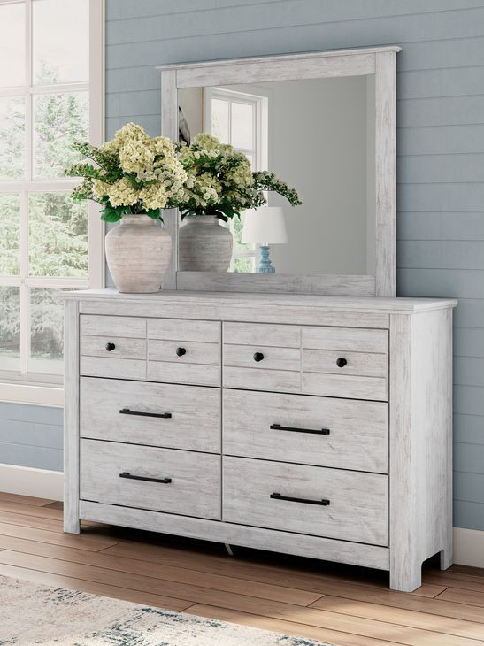 Allihauser Whitewash Dresser and Mirror