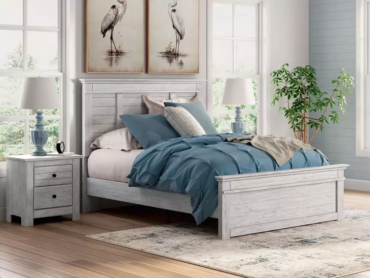 Fenderport Whitewash Panel Bedroom Set