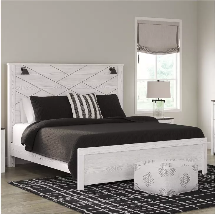 Gerridan White King Panel Bed
