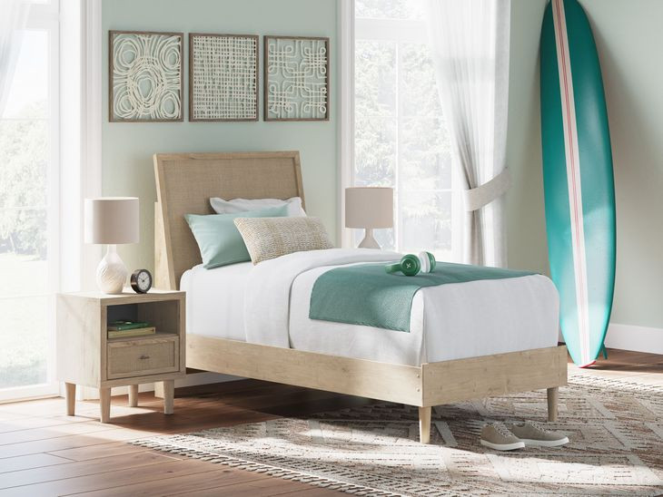 Fawnページ Cielden Brown and Beige Twin Panel Headboard From Ashley Furniture
