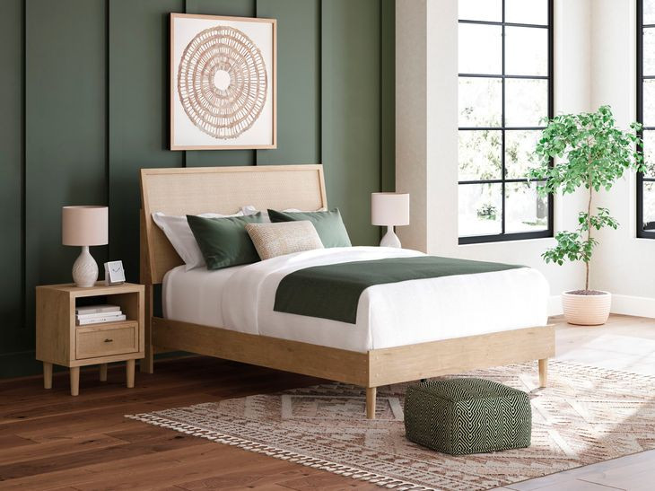 Cielden Brown and Beige Queen Panel Headboard
