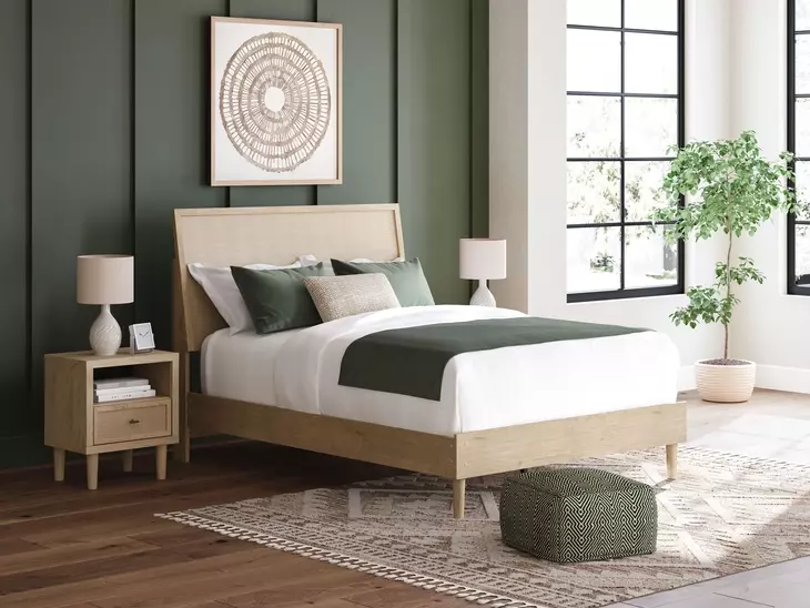 Cielden Brown and Beige Queen Panel Headboard