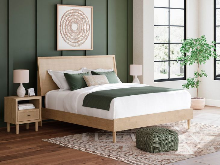 Cielden Brown and Beige King Panel Headboard