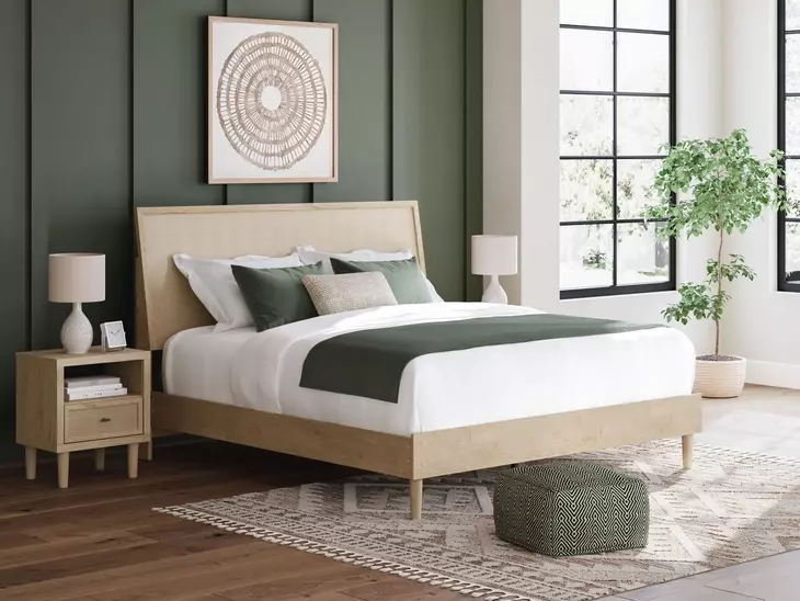 Cielden Brown and Beige King Panel Headboard