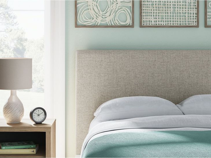 Cielden Soft Gray Full Upholstered Panel Bed