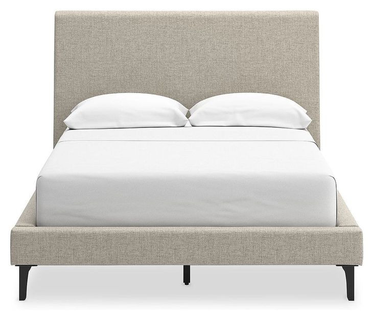 Cielden Soft Gray Full Upholstered Panel Bed