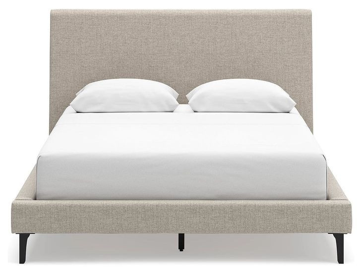 Cielden Soft Gray Queen Upholstered Panel Bed