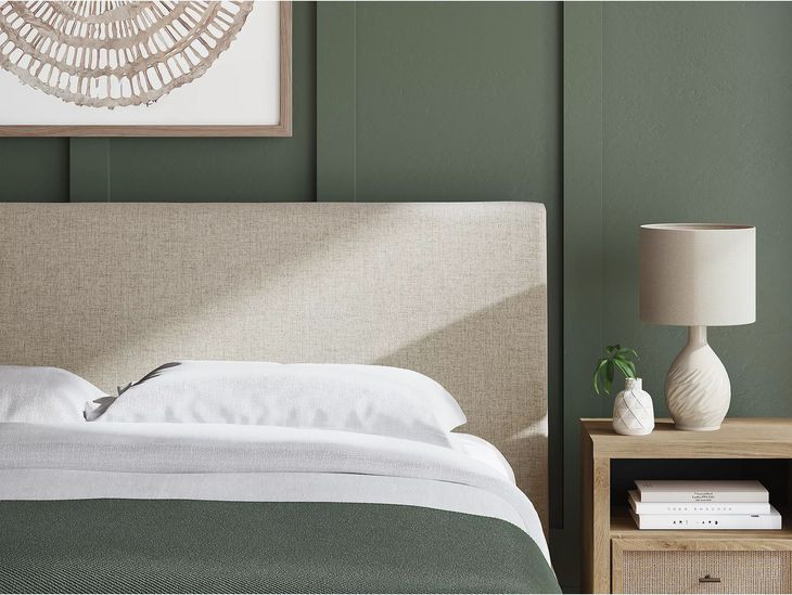 Cielden Soft Gray King Upholstered Panel Bed