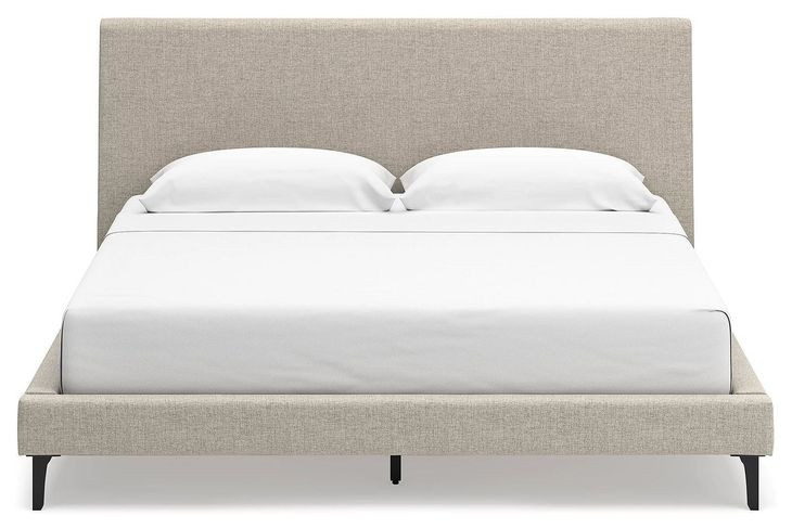 Cielden Soft Gray King Upholstered Panel Bed