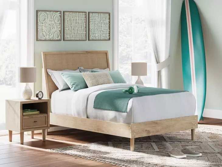 Cielden Brown and Beige Full Panel Headboard