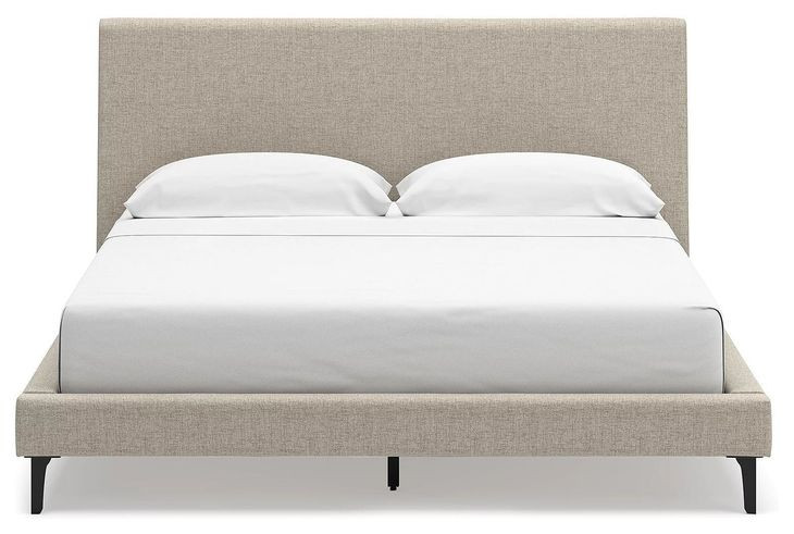 Cielden Soft Gray California King Upholstered Panel Bed