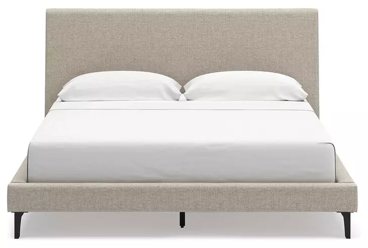 Cielden Soft Gray California King Upholstered Panel Bed