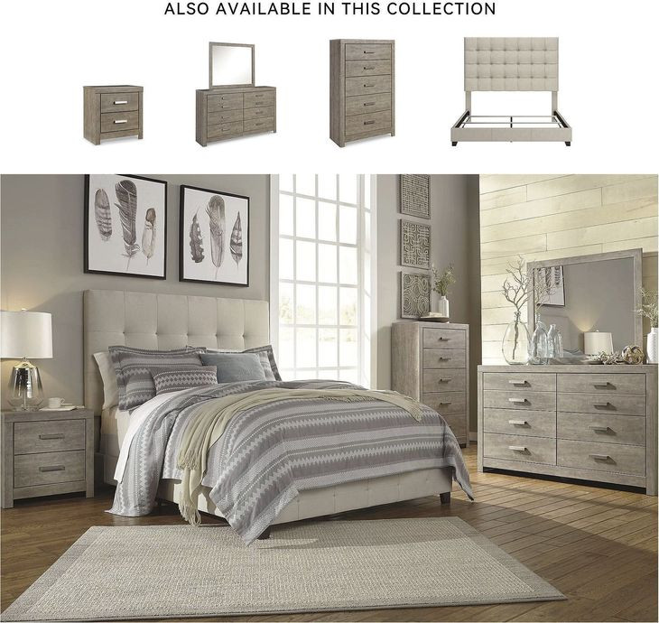 Dolante Contemporary Beige Queen Upholstered Panel Bed