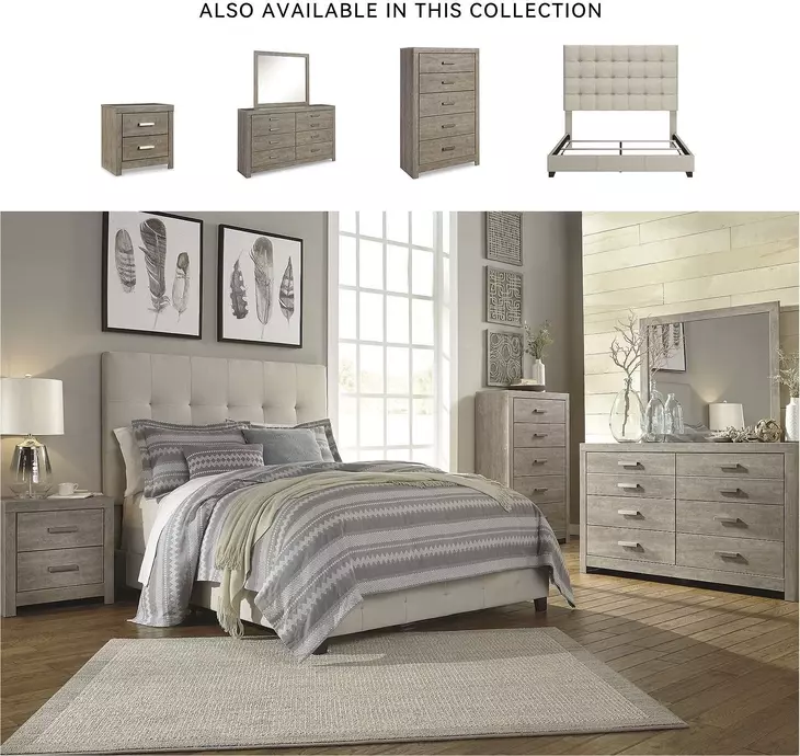 Dolante Contemporary Beige Queen Upholstered Panel Bed