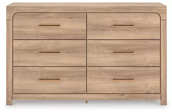 Hollymount Tan 6 Drawer Dresser
