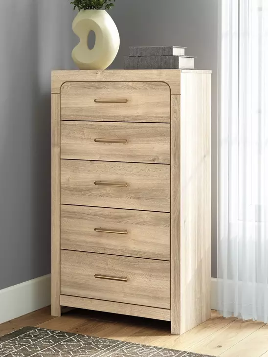 Hollymount Tan 5 Drawer Chest