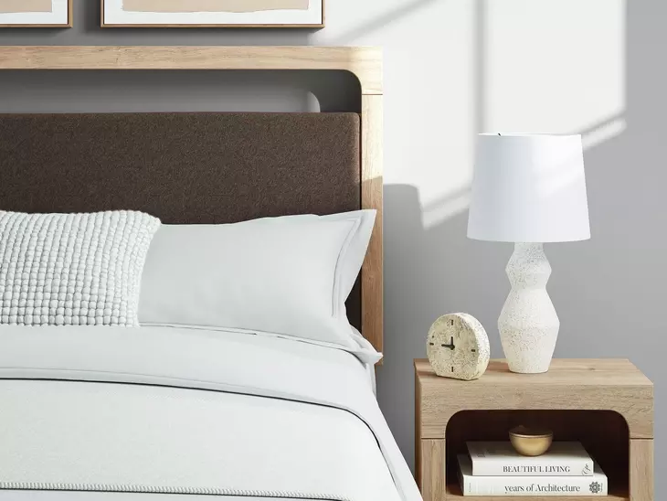 Hollymount Tan and Brown Queen Upholstered Panel Headboard with LED