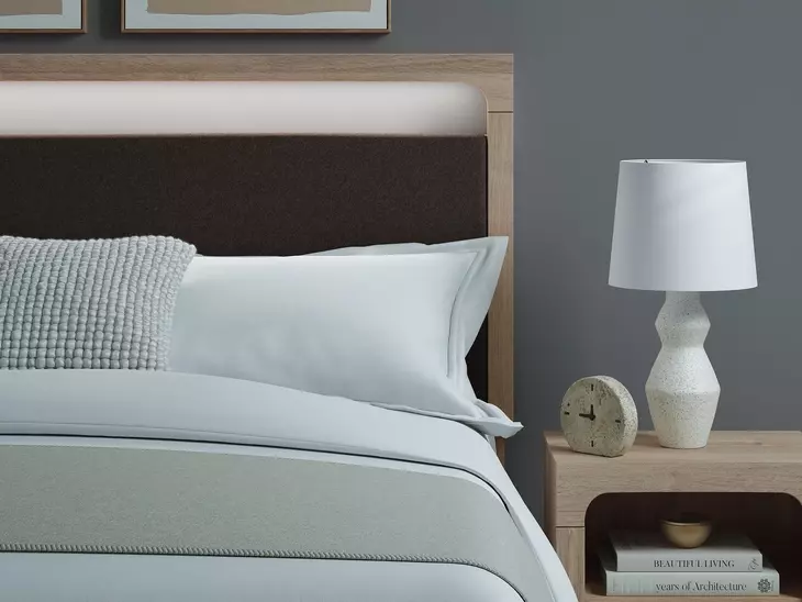 Hollymount Tan and Brown King Upholstered Panel Bed with LED