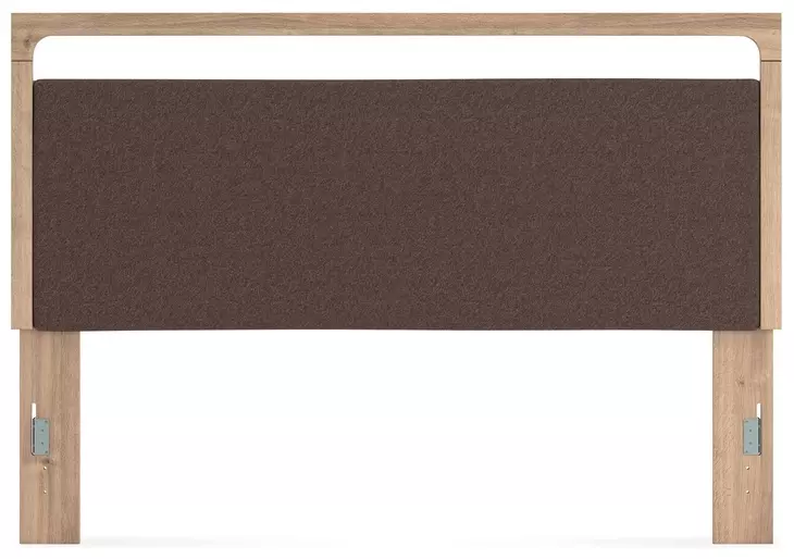 Hollymount Tan and Brown King Upholstered Panel Headboard with LED