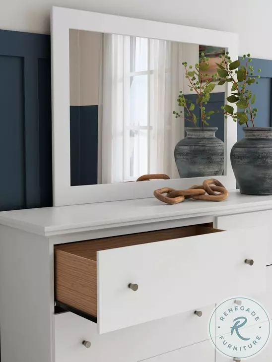 Bostwick Shoals White Bedroom Mirror