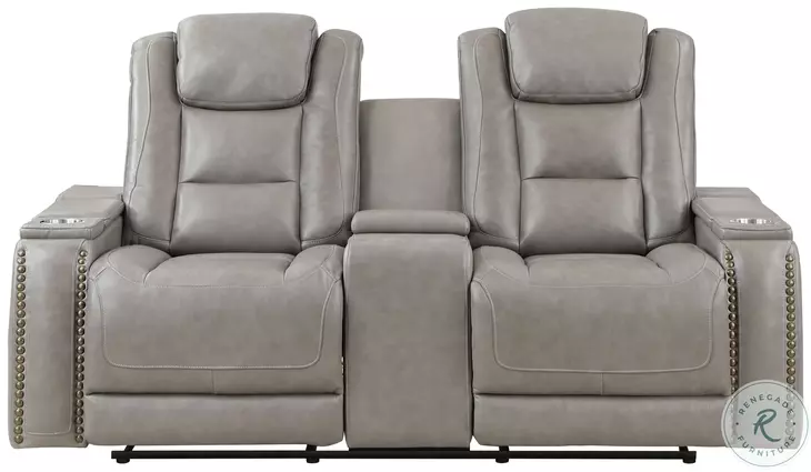 Breckenridge Light Gray Dual Reclining 73" Console Loveseat