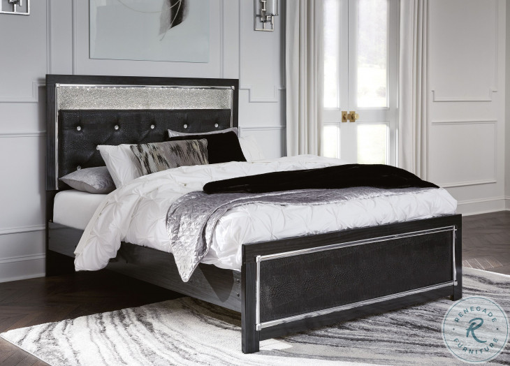 Kaydell Black Upholstered Panel Platform Bedroom Set from Ashley