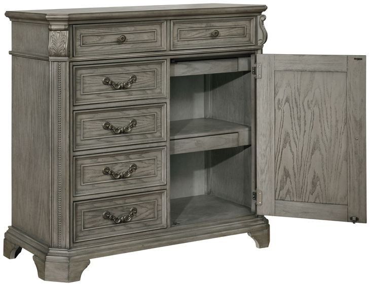 B01550 Gray Upholstered Canopy Bedroom Set