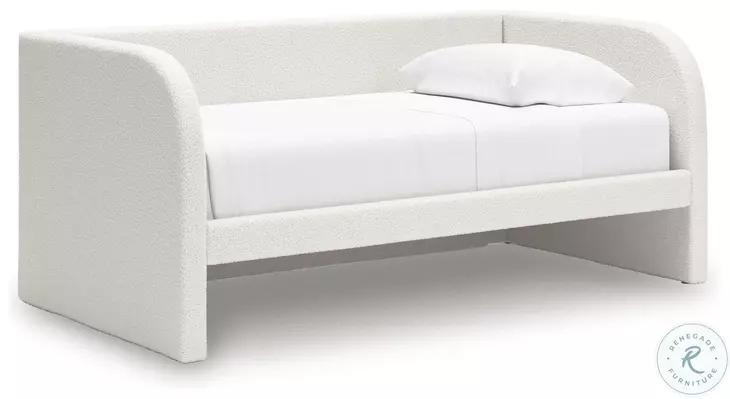 Shapella Tan And White Twin Upholstered Daybed