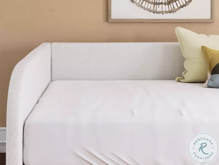 Shapella Tan And White Full Upholstered Daybed